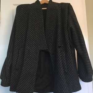 Vintage Asymmetrical Button Wool Jacket